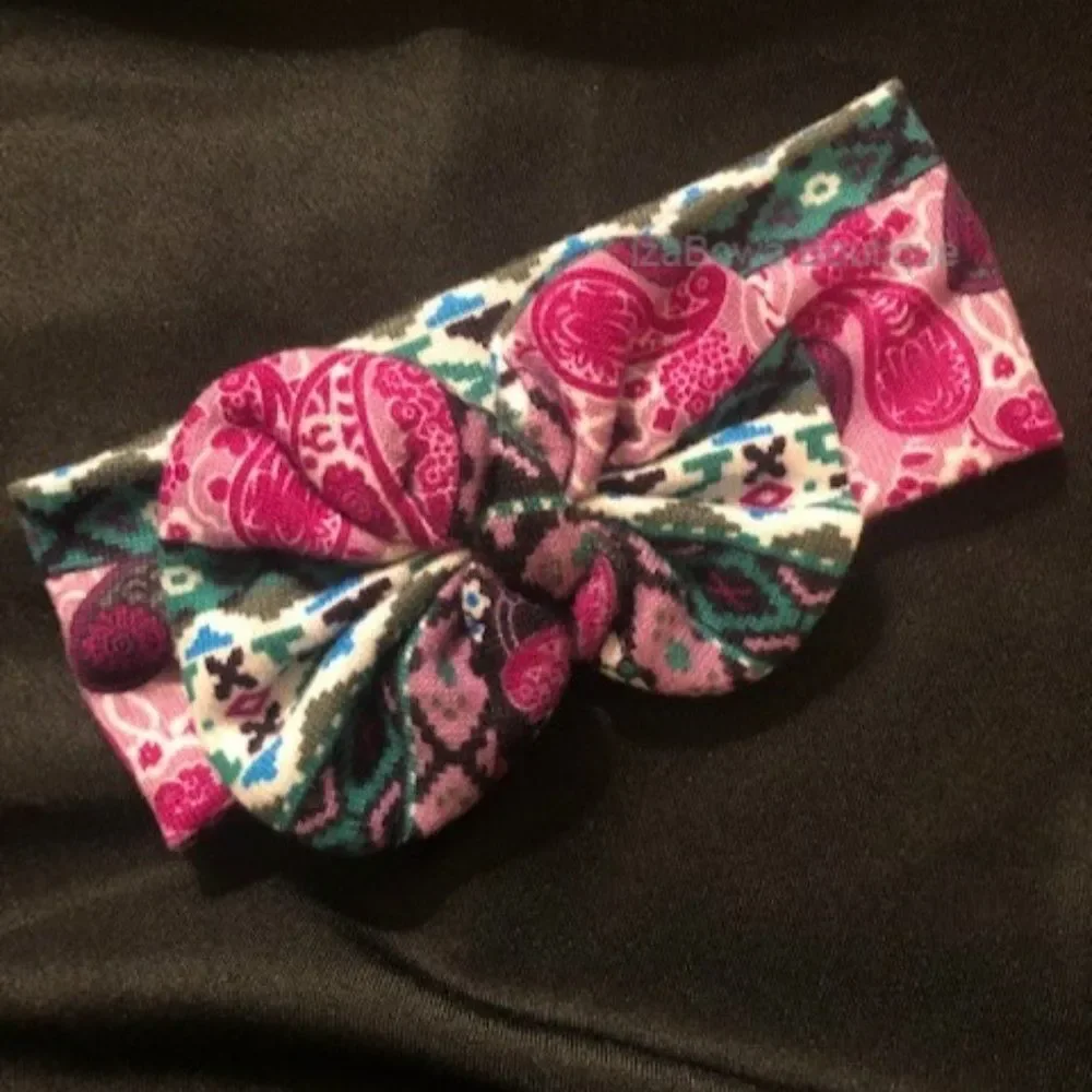 Purple, Fuschia & Teal Big Bow Headband  PFTHB  Handmade NWT Boutique